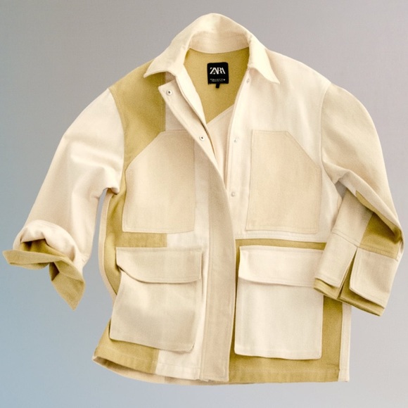 *Zara* Gabardine Patchwork Jacket, Small - Worn once! - Picture 6 of 11